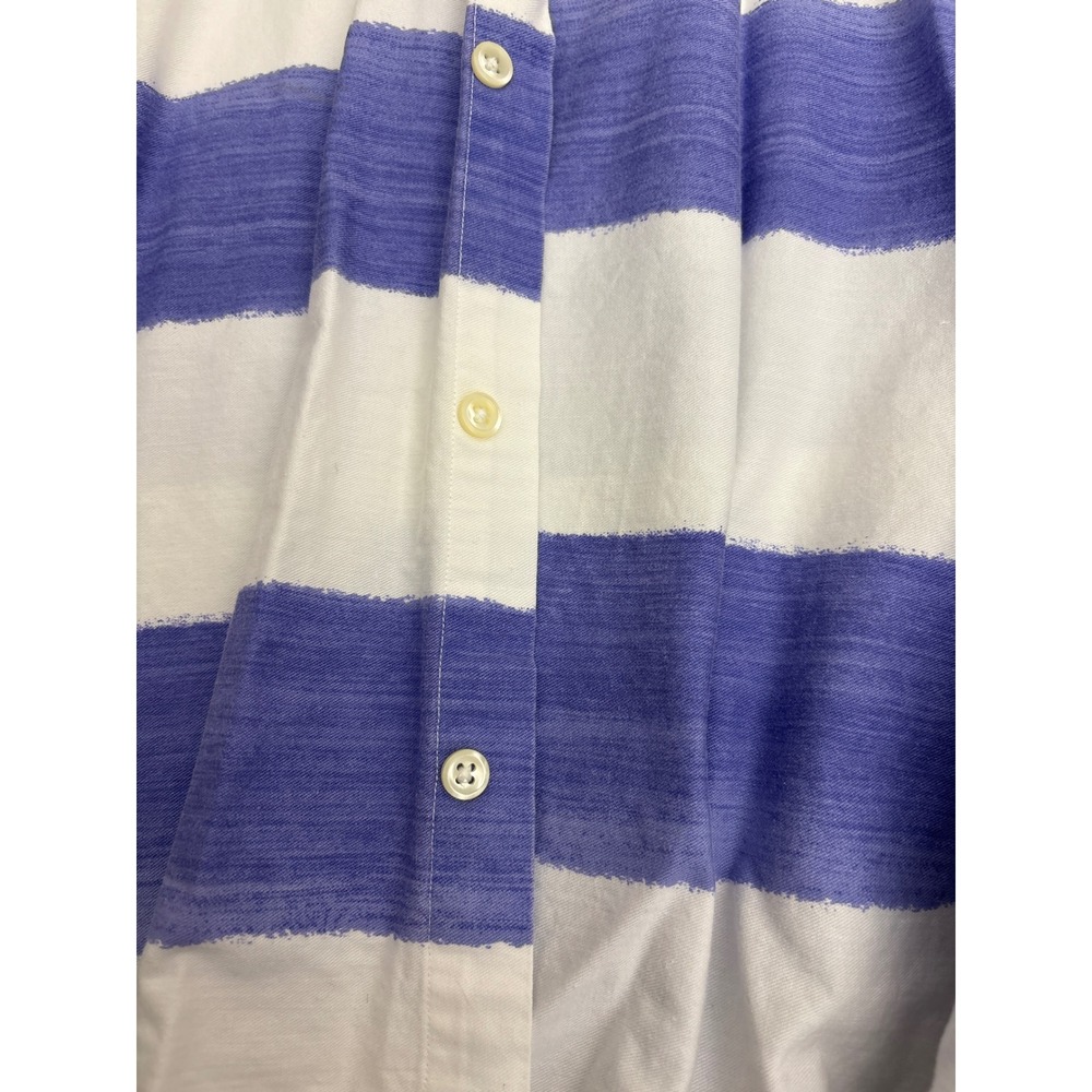 Ralph Lauren Mens XL Purple White Wide Stripe Cotton LS - Picture 7 of 8